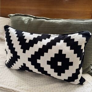 IKEA Black and White Geometric Throw Pillow Cover